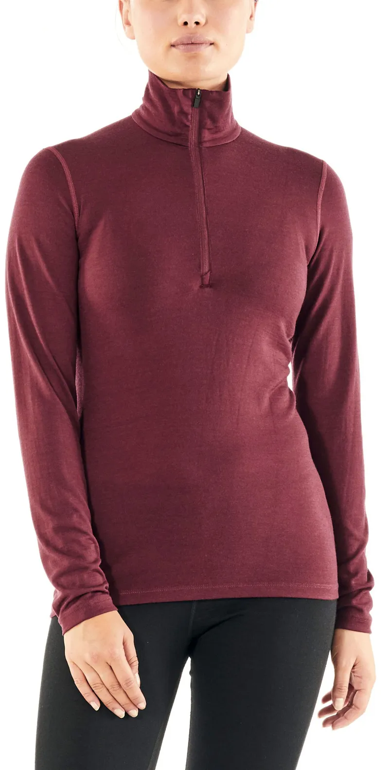 Icebreaker Womens 200 Oasis LS Half Zip Top - Redwood